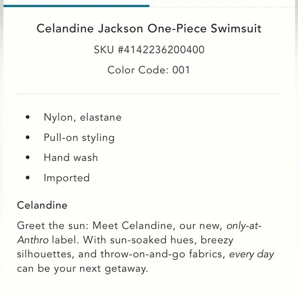 ✨ NWOT Anthropologie Jackson One-Piece Swimsuit Sz L - Picture 4 of 8